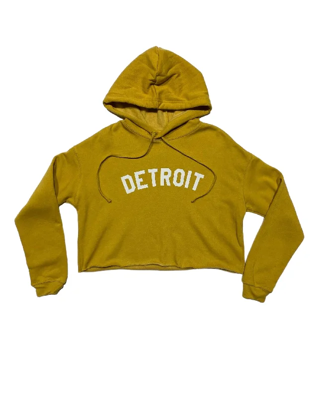 Ink Detroit Fleece Crop Hoodie - Mustard