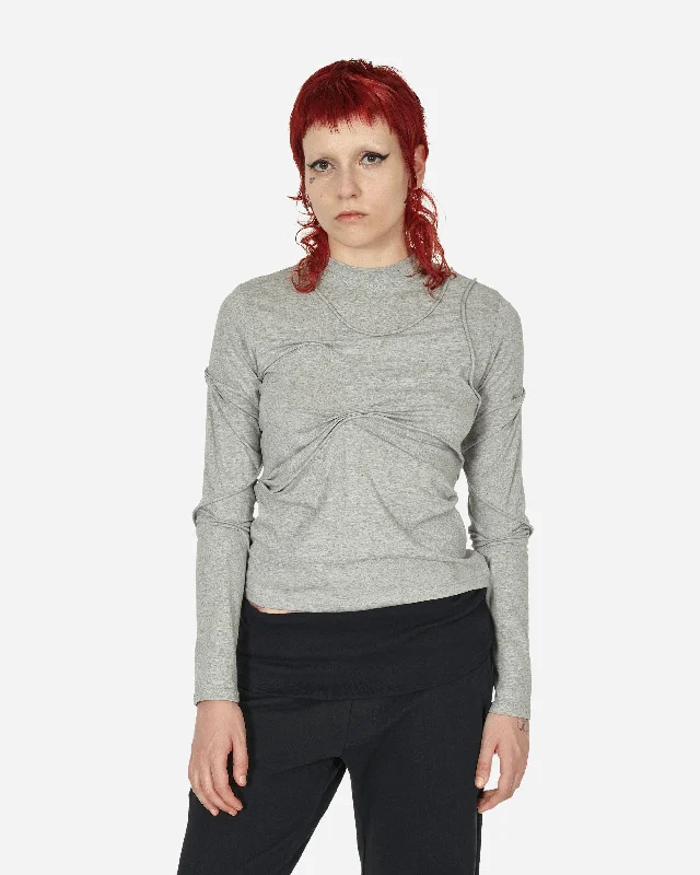 Pleated Longsleeve Top Grey