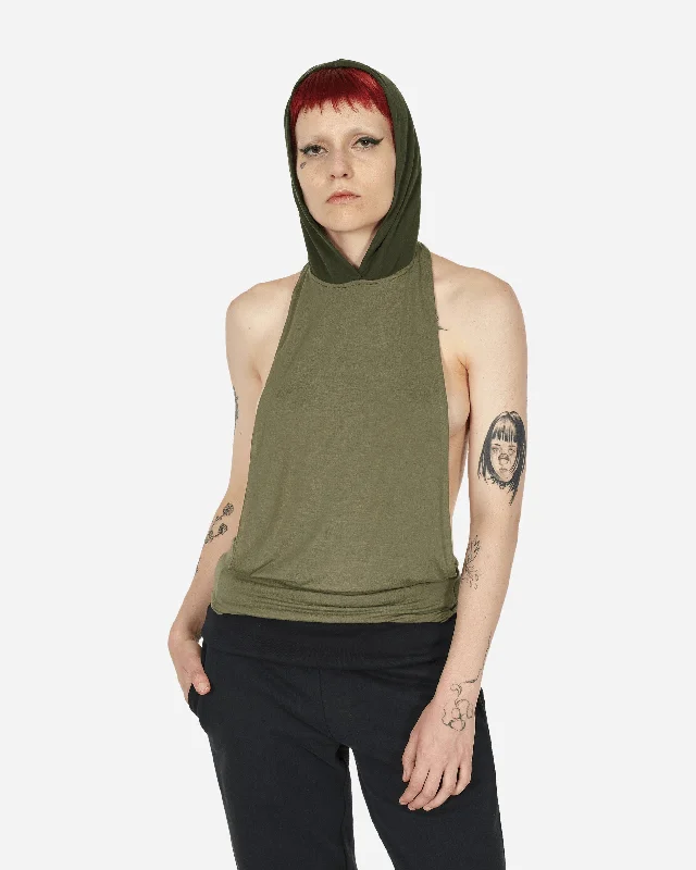 Low Open-Back Tank Top Green