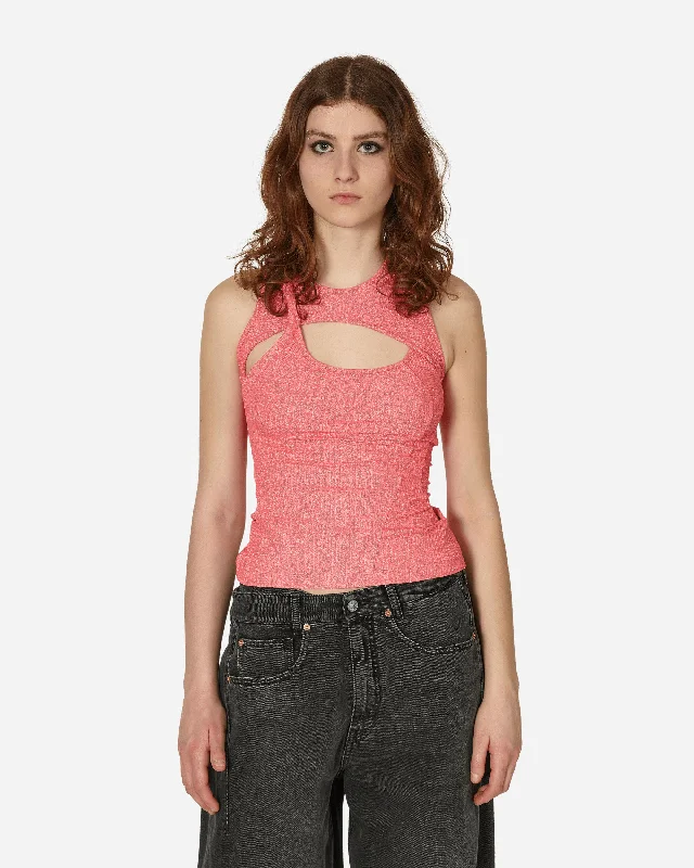 Layered Cut-Out Tank Top Pink