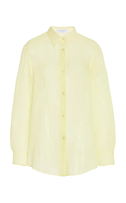 Ferrara Shirt in Lime Adamite Cashmere Silk Gauze