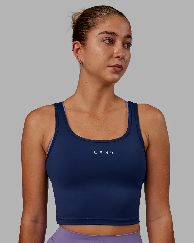 Staple Active Cropped Tank - Midnight Blue