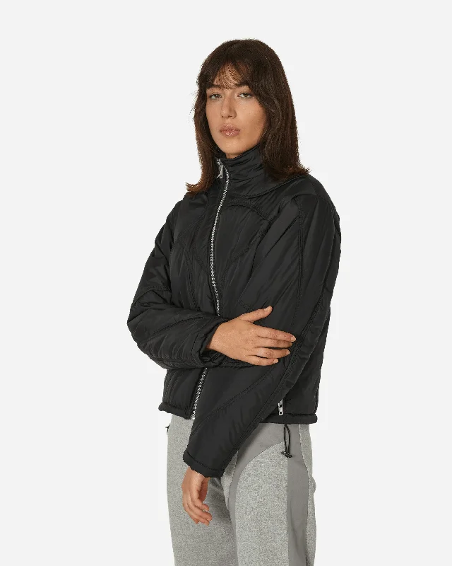 Piping Nylon Puffer Jacket Black