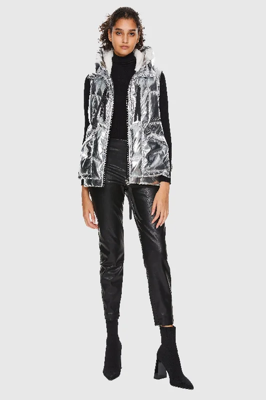 092 Cosmos Cropped Chrome Down Vest