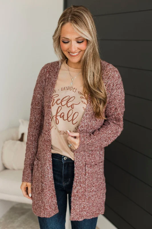 Fulfill Your Promise Knit Cardigan- Dark Rust