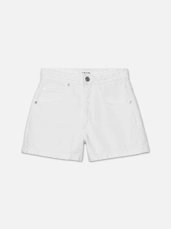 Braided Waistband Short -- White