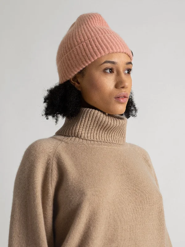 Cashmere beanie "Elli" - peachy pink