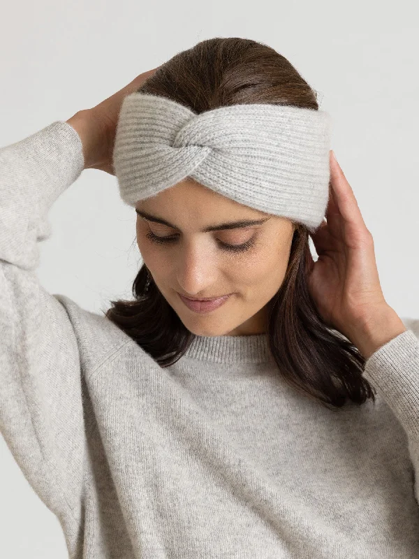 Cashmere head band "Freya" - light grey