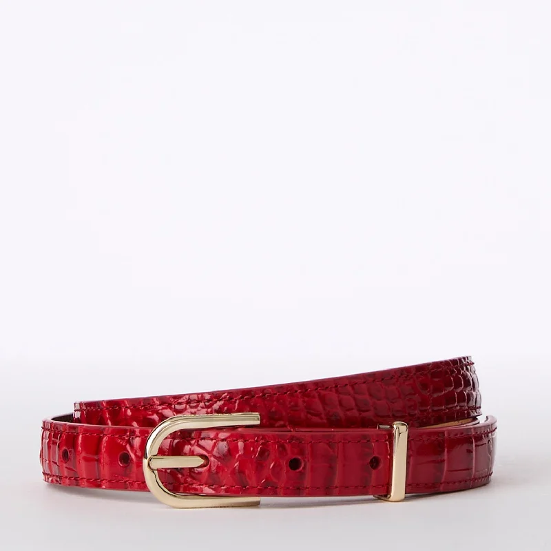 Skinny Leather Gold Buckle Belt