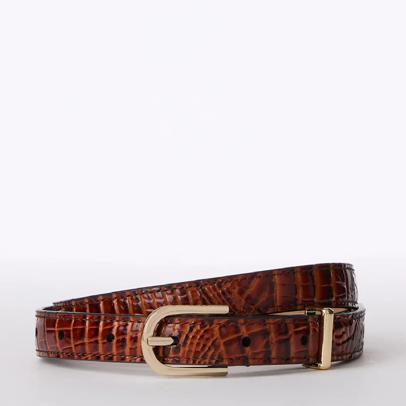 Skinny Leather Gold Buckle Belt