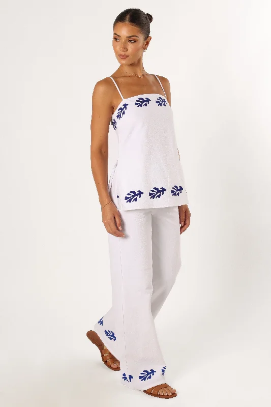 Amalia Pant - White Blue