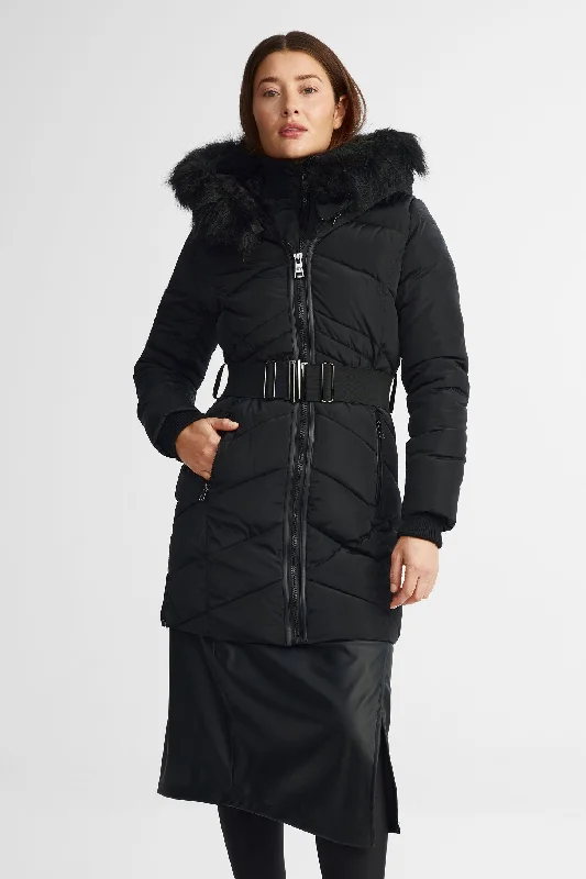 Manteau d'hiver capuchon fourrure - Femme