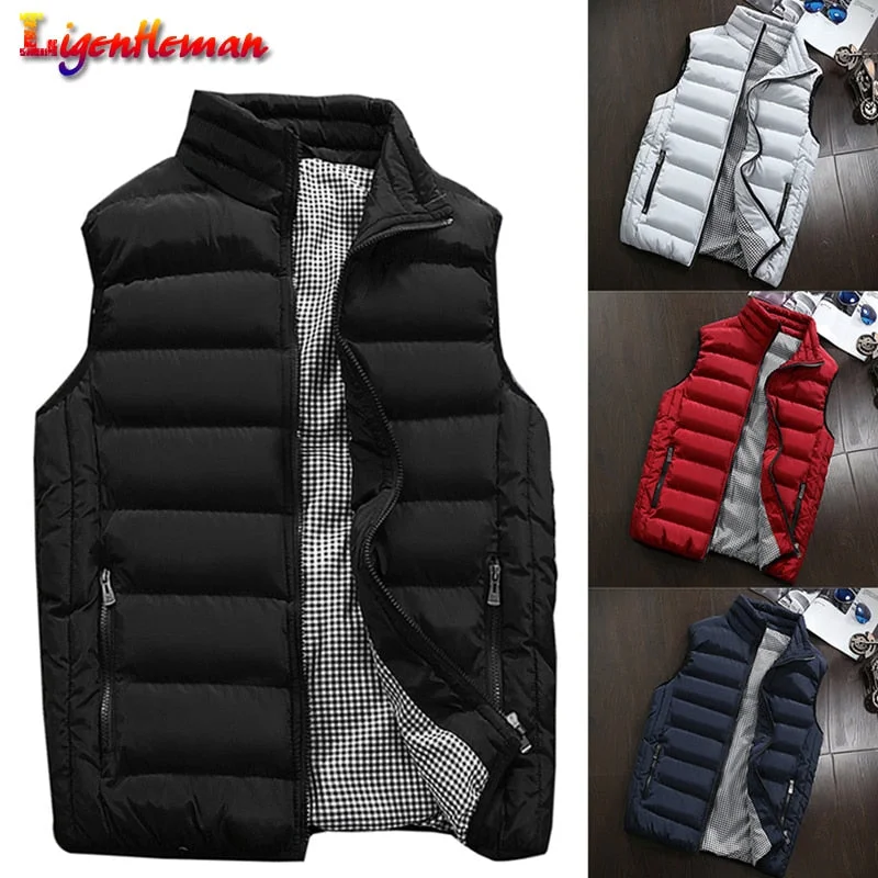 Winter Men 2019 Casual Waistcoat Plus Size 5XL Vest Spring Autumn Men's Vest Mens Coats  Men New Stylish Warm Sleeveless Jacket