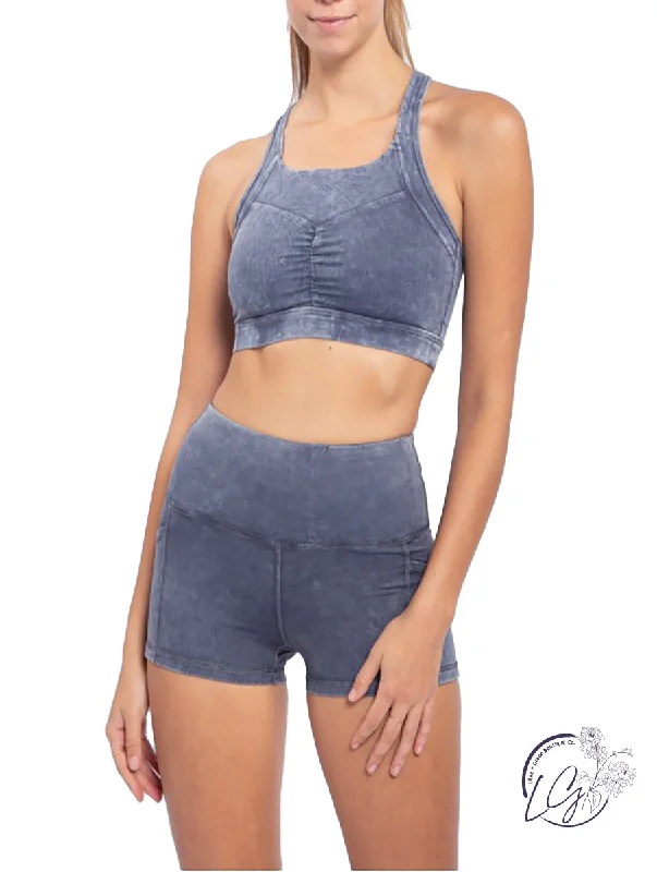 Acid Wash Racerback Sports Bra